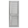 Sartodoors Slab Barn Door Panel 32 x 84in, Veregio 7288 Light Grey Oak W/ Frosted Glass, Pocket Closet Sliding VEREGIO7288S-OAK-3284